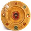 Image 1 : Antique wooden round plaque with various crests
