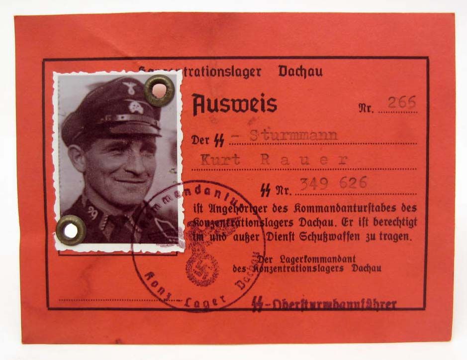 GERMAN NAZI DACHAU ID CARD W/ PHOTO