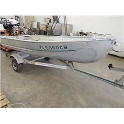 Aluminum 12' Jon Boat w/Single Axle Trlr.