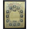 Image 1 : The Presidents of the United States of America and Declaration of Independence. Circa 1850's Lithogr