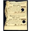 Image 1 : Massachusetts Semi-Annual State Lottery, 1790 Uncut Pair Signed by George Minot.
