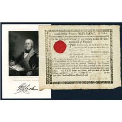 Virginia, Land Office Treasury Warrant.