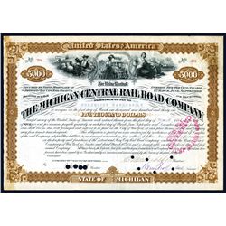 Michigan Central Railroad Co., 1881, $5000 Bond with Cornelious Vanderbilt, II. Signature as VP.