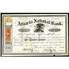 Image 1 : Atlanta National  Bank, 1866 Stock Certificate.