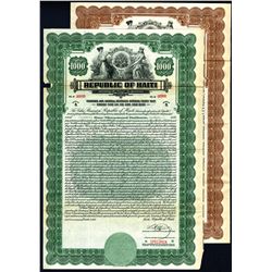 Republic of Haiti, 1922 Bond Pair.