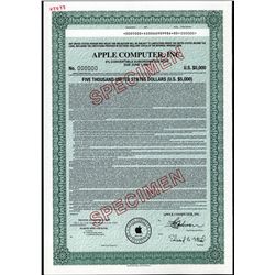 Apple Computer Inc. Specimen Bond.