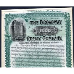 Broadway Realty Co., 1896, $1000 Specimen Bond.