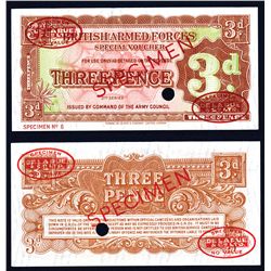 British Armed Forces,  Special Vouchers, 1948 ND Second Issue Specimen.