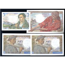 Banque de France, Quartet of 1940s Issue Notes
