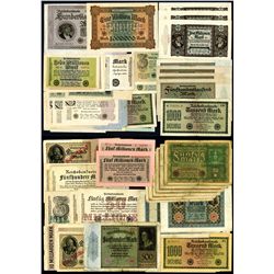 German Inflation Reichsbanknote Lot