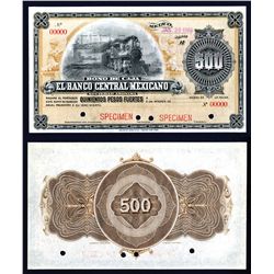 Bono De Caja. El Banco Central Mexicano, 1908 Specimen Banknote.
