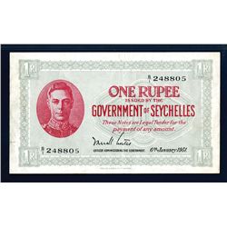 Government of Seychelles, 1951 Issue Banknote.