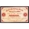 Image 1 : Edwin Hillyer per Corn Exchange Bank, Waupun, Wisconsin Proof Scrip Note.