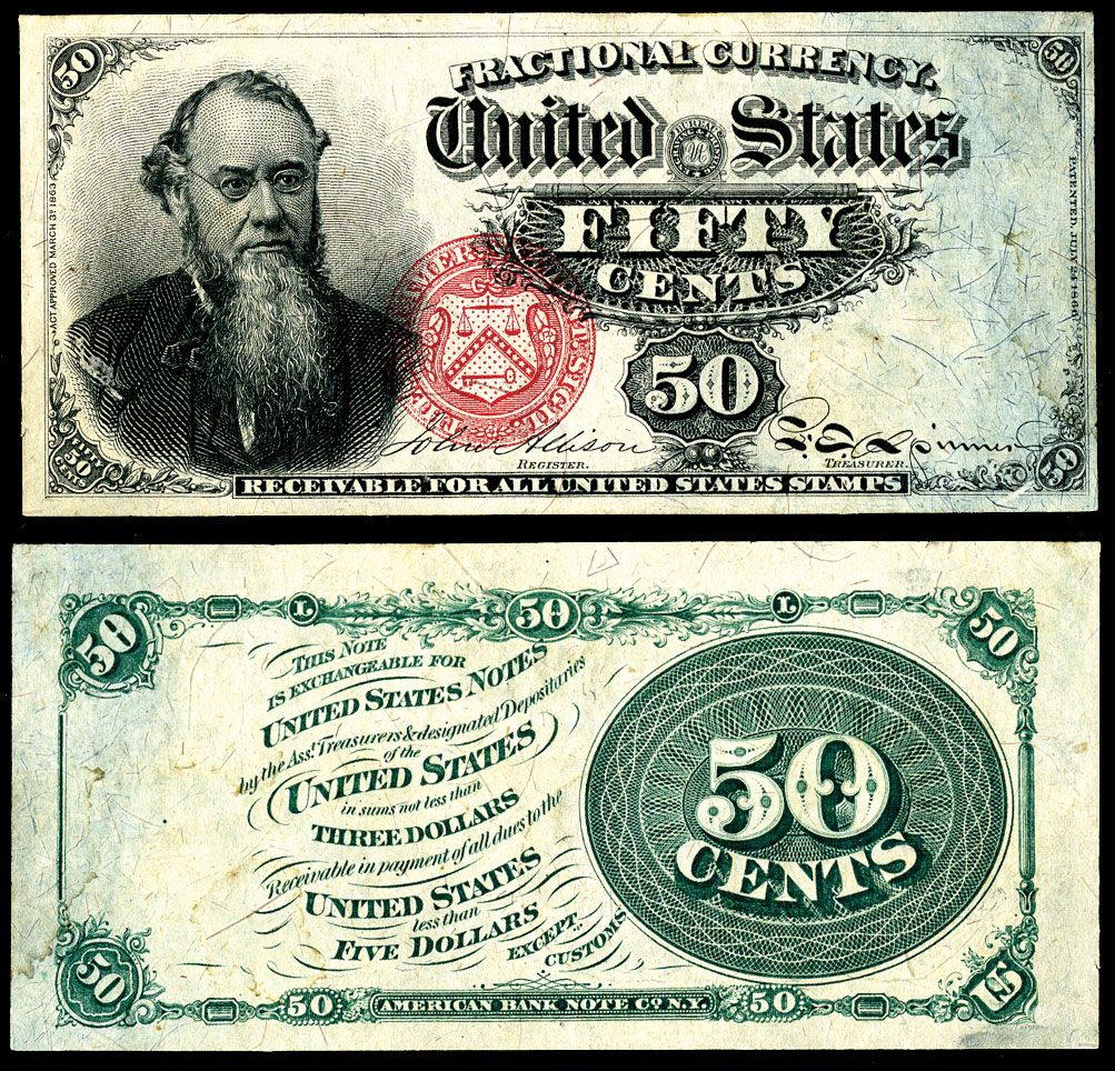 U S Fractional Currency Fourth Issue 50 Cents Fr 1376 Issued u-s-fractional-currency-fourth-issue-50-cents-fr-1376-issued