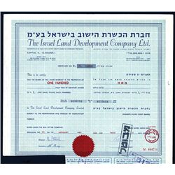 Israel: Lot of (6) Israel Land Development Company, LTD, 100 Shares, Issued/ Cancelled, January 7, 1