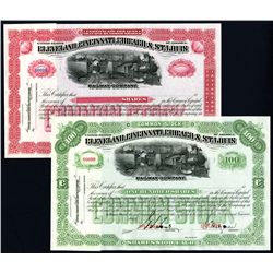 Cleveland, Cincinnati, Chicago and St. Louis Railway Co , Specimen Stock Certificate Specimen Pair.