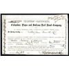 Image 1 : Columbus, Piqua and Indiana Railroad Co 1858 Issued Trustees Certificate.