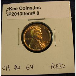 8. 1918 P Lincoln Cent. Choice BU 64. Red & brown.