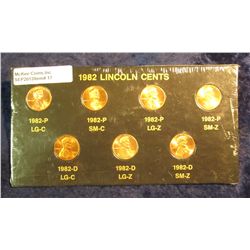 17. 1982 Seven-piece Variety BU Lincoln Cent Set.