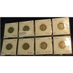 20. Lot of (8) Different Buffalo Nickels 1913-26 grading G-F. Priced to sell at over $45.00.