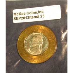 25. 1950 P BU Encased Jefferson Nickel. May 1950 "Jefferson Jubilee and Democratic National Conferen