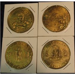 26. (4) Different Hawaii Dollar Souvenir Medals. All 39mm. Brass. BU.