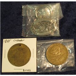 30. 1988 Keyring "51st Grape Festival Nauvoo, Il. 1988"; 1855 Calendar Token, brass, holed; and ""Fo