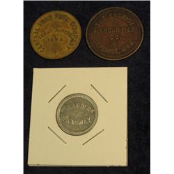 32. "Perry Hern/Skagway (Alaska)", "Good For/12 1/2c/In Trade"; "Central Park Fuel Company/Cedar Rap