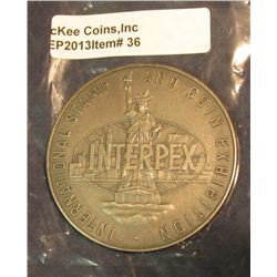 36. Large High Relief Medal engraved "Stanley J. Hodziewich 1965", reverse "International Stamp and 