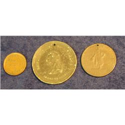 46. Civil War Token "Broas Pie Bakery/One Country/…"; 1832 "S.L. Wilkins…Lowell, Mass." Hard Times T