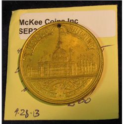 50. HK-154 U.S. Mint Medal. Exhibit. Yellow brass, AU. (holed as usual).