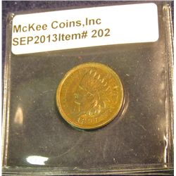 202. 1897 U.S. Indian Head Cent. Mostly Brown MS 63.