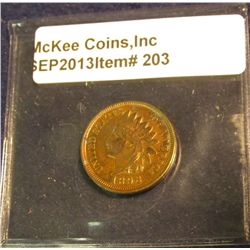 203. 1898 U.S. Indian Head Cent. Beautifully Toned AU-Unc.