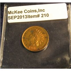 210. 1905 U.S. Indian Head Cent. Unc. Several carbon specks.