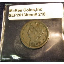 218. 1853 U.S. Half Cent. F-12.