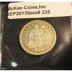 235. 1856 P U.S. Seated Liberty Quarter. EF 40.