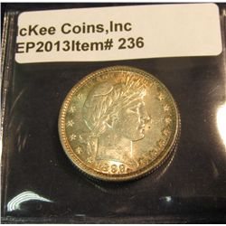 236. 1899 P U.S. Barber Quarter. Lightly toned Brilliant MS 60.