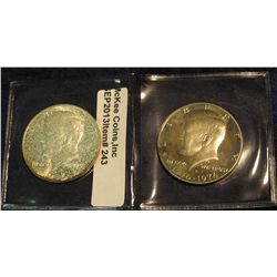 243. 1964 P BU & 1976 S Bicentennial Proof Kennedy Half Dollars.