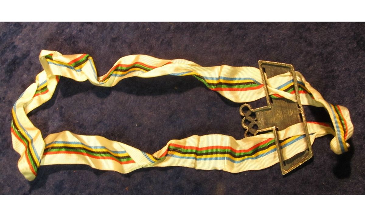 382. 1977 Olympics Medal & Ribbon. 