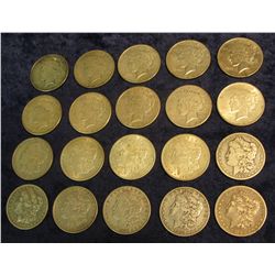 1514. (20) Old U.S. Silver Dollars grading up to AU. Includes 1879S, 83P, 90P, 91P, (2) O, (4) 21D, 
