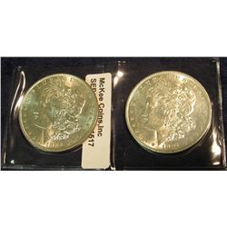 1517. 1884 P & 86 P Morgan Silver Dollars. Brilliant Unc.