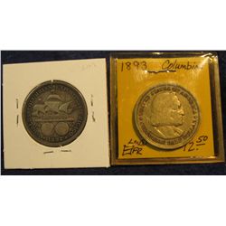 1529.  1892 & 93 Columbian Exposition U.S. Commemorative Silver Half Dollars. VF-EF.