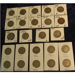 1548. Large collection of Old U.S. Liberty & Buffalo Nickels. Includes 1913P Type 1 VF, 13D Type 1 V