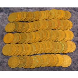 1550. (90) Mixed date and grade Indian Head Cents. All appear to be Good or better.