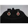 Image 2 : 14K GOLD PLATED RED AND WHITE CZ EARRINGS