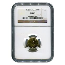 Certified American $5 Gold Eagle MS69 NGC (Date of our