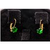 Image 1 : 14K GOLD PLATED CZ GREEN EARRINGS X2