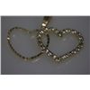 Image 1 : 14K GOLD PLATED CZ CLEAR HEART EARRINGS