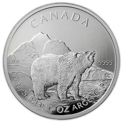 Canadian Silver 1 oz Grizzly Bear