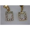 Image 1 : 14K GOLD PLATED AND CZ SQUARE CUT EARRINGS